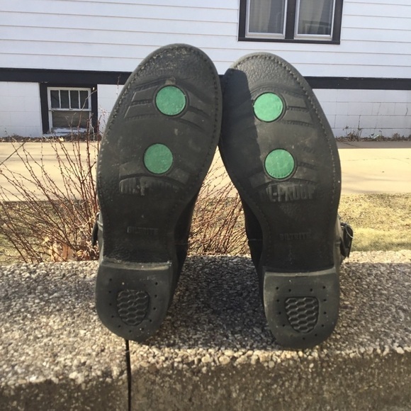 FRYE John Addison Style Black Engineer Motorcycle Boots Size 10 - Picture 10 of 14